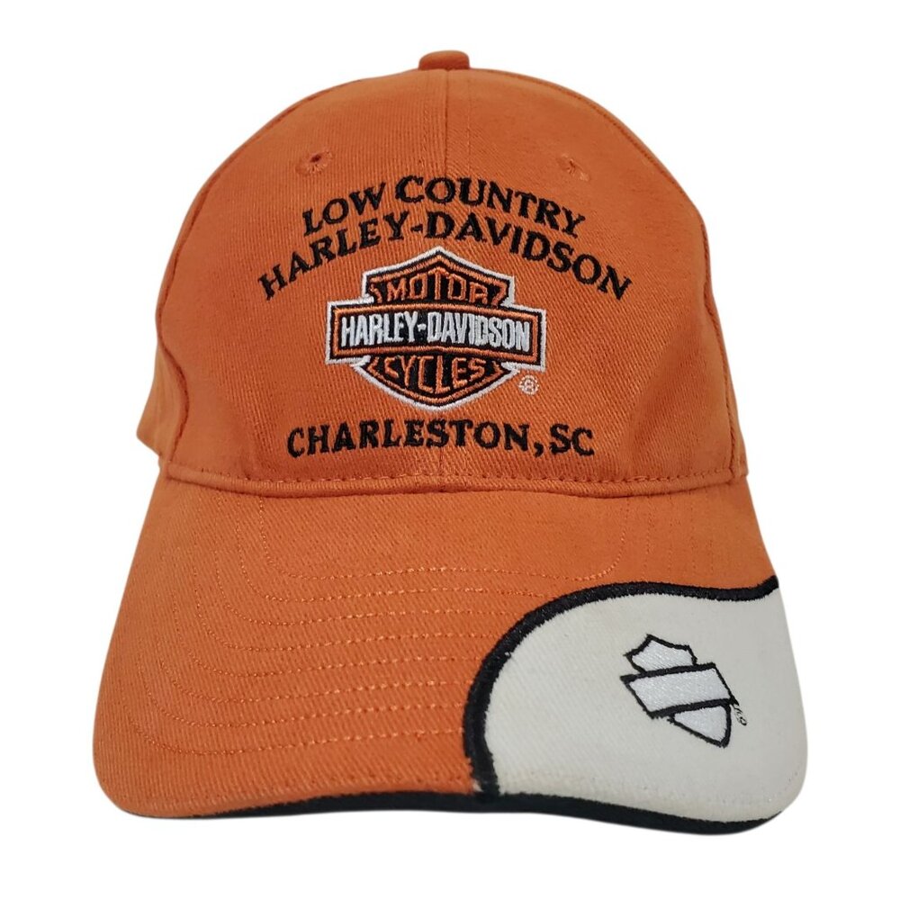 Harley-Davidson Low Country Charleston SC Orange Cap L/XL Cotton-Spandex Blend